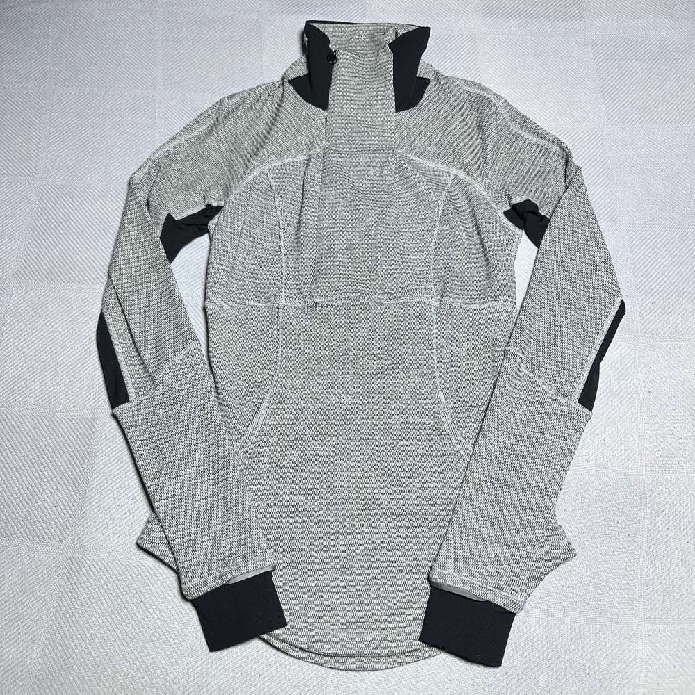 Lululemon‎ Base Runner 1/2 Zip Size 2 Performance Rulu Fabric Mini Check Heather